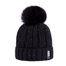 Faux Fur Pom Pom Warm Knitted Winter Hat for Women